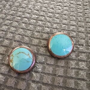 Turquoise 925 Silver Clip Earrings